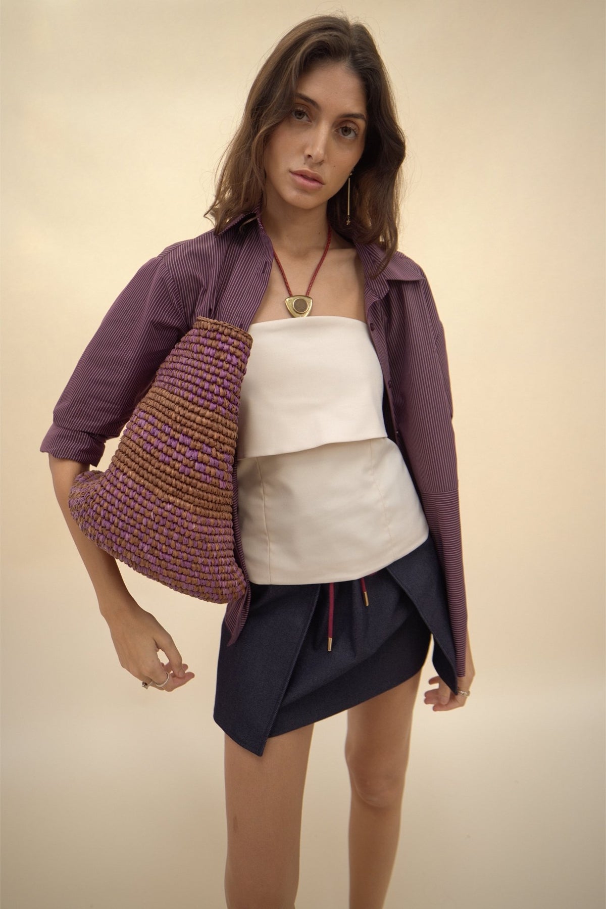 Simi Double Stripe Purple Shirt - Zandra Stone