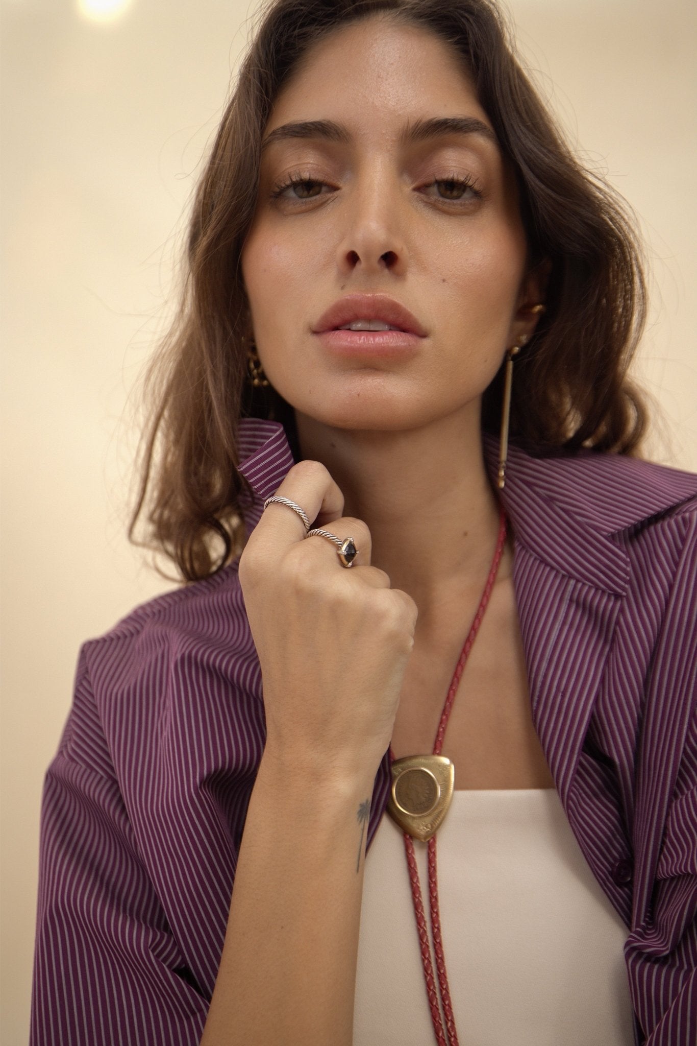 Simi Double Stripe Purple Shirt - Zandra Stone