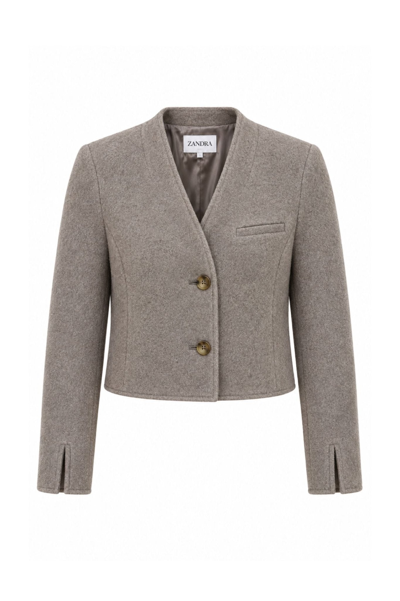 Stine Cropped Jacket - Brown - Zandra Stone