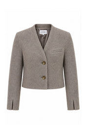 Stine Cropped Jacket - Brown - Zandra Stone