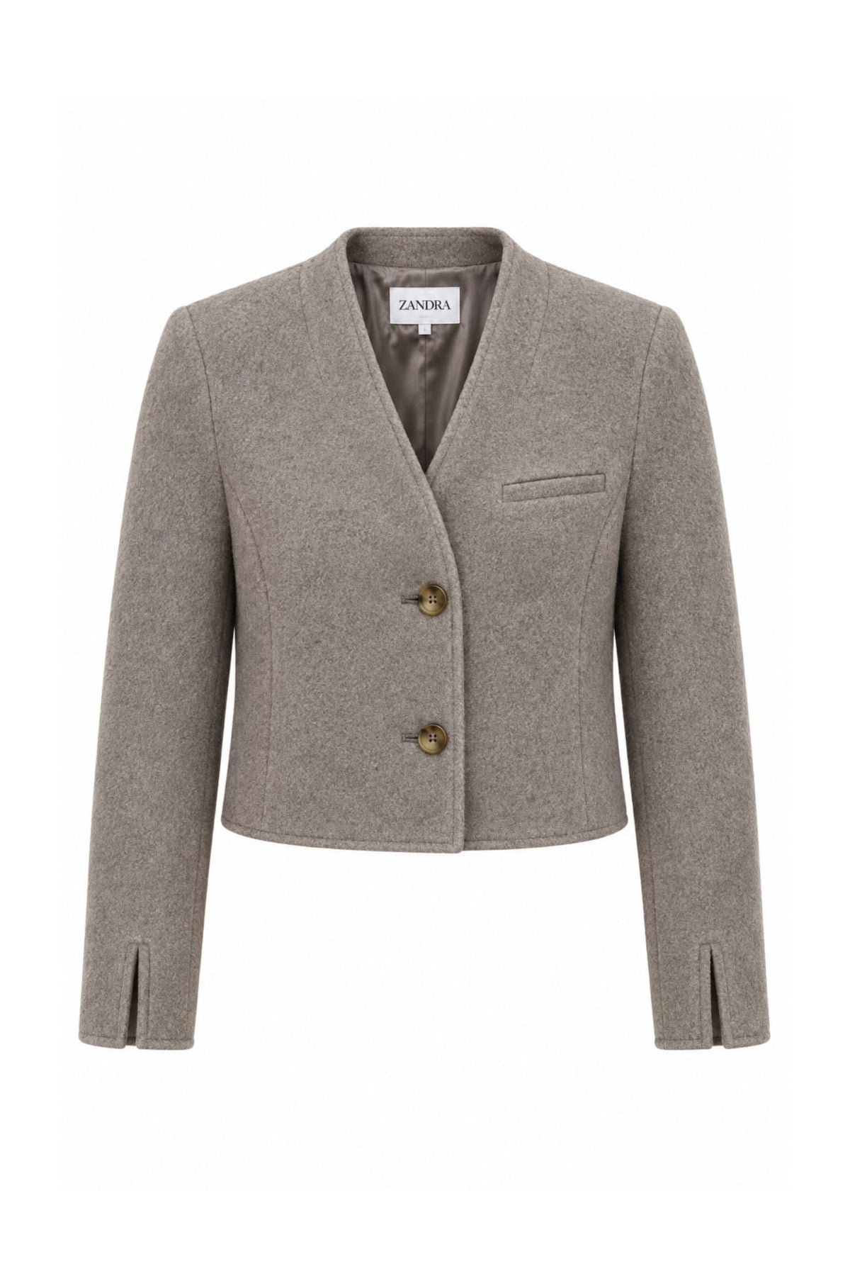 Stine Cropped Jacket - Brown - Zandra Stone