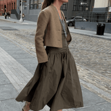 Stine Cropped Jacket - Brown - Zandra Stone