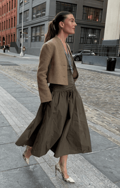 Stine Cropped Jacket - Brown - Zandra Stone