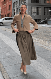 Stine Cropped Jacket - Brown - Zandra Stone