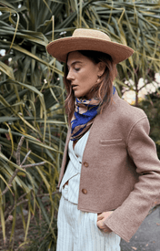 Stine Cropped Jacket - Brown - Zandra Stone