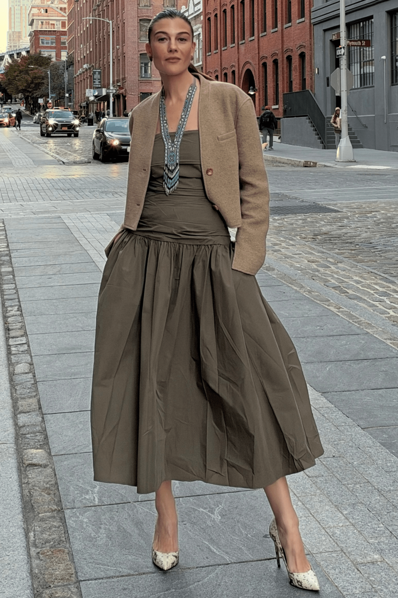 Stine Cropped Jacket - Brown - Zandra Stone