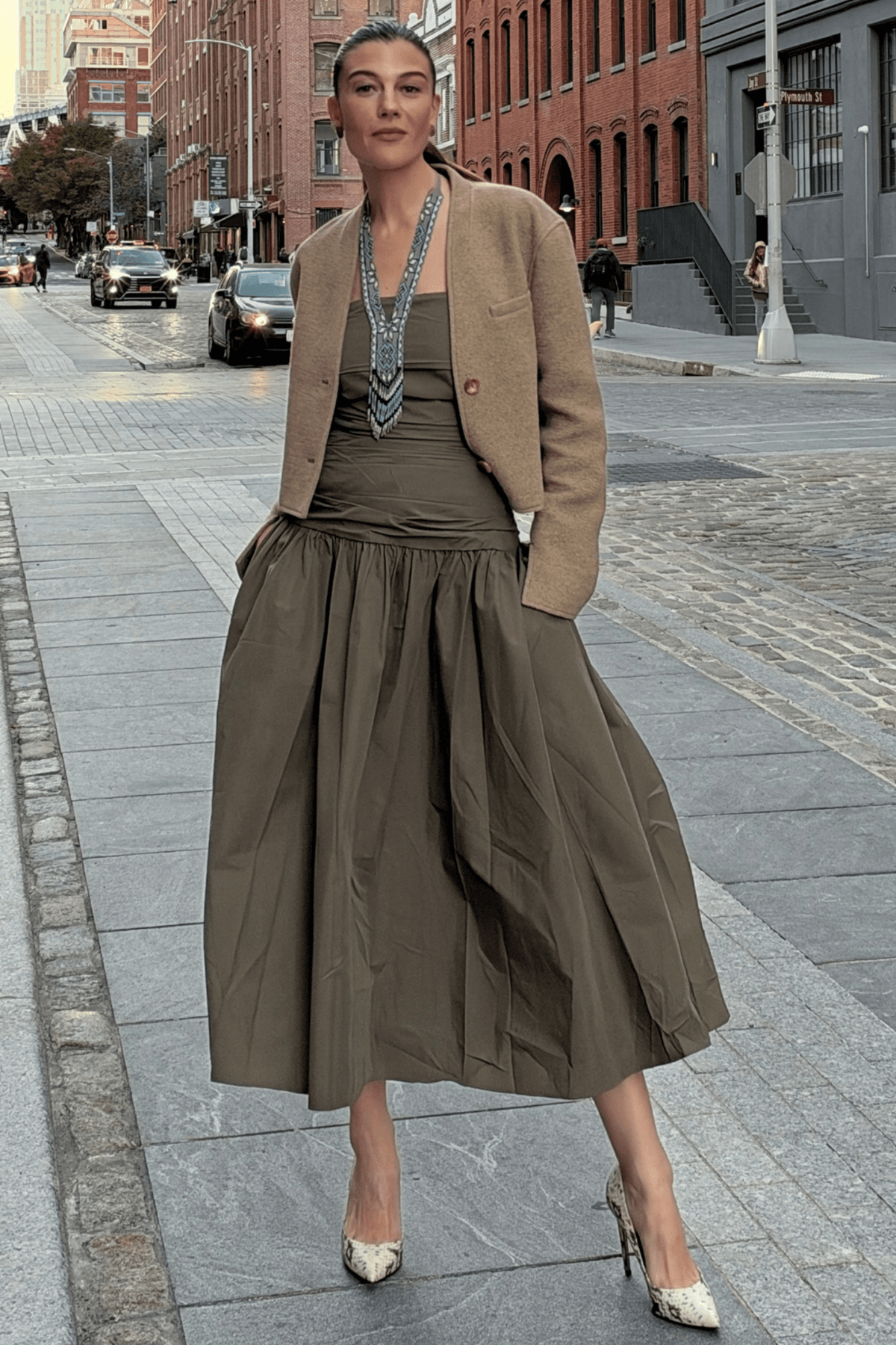 Stine Cropped Jacket - Brown - Zandra Stone