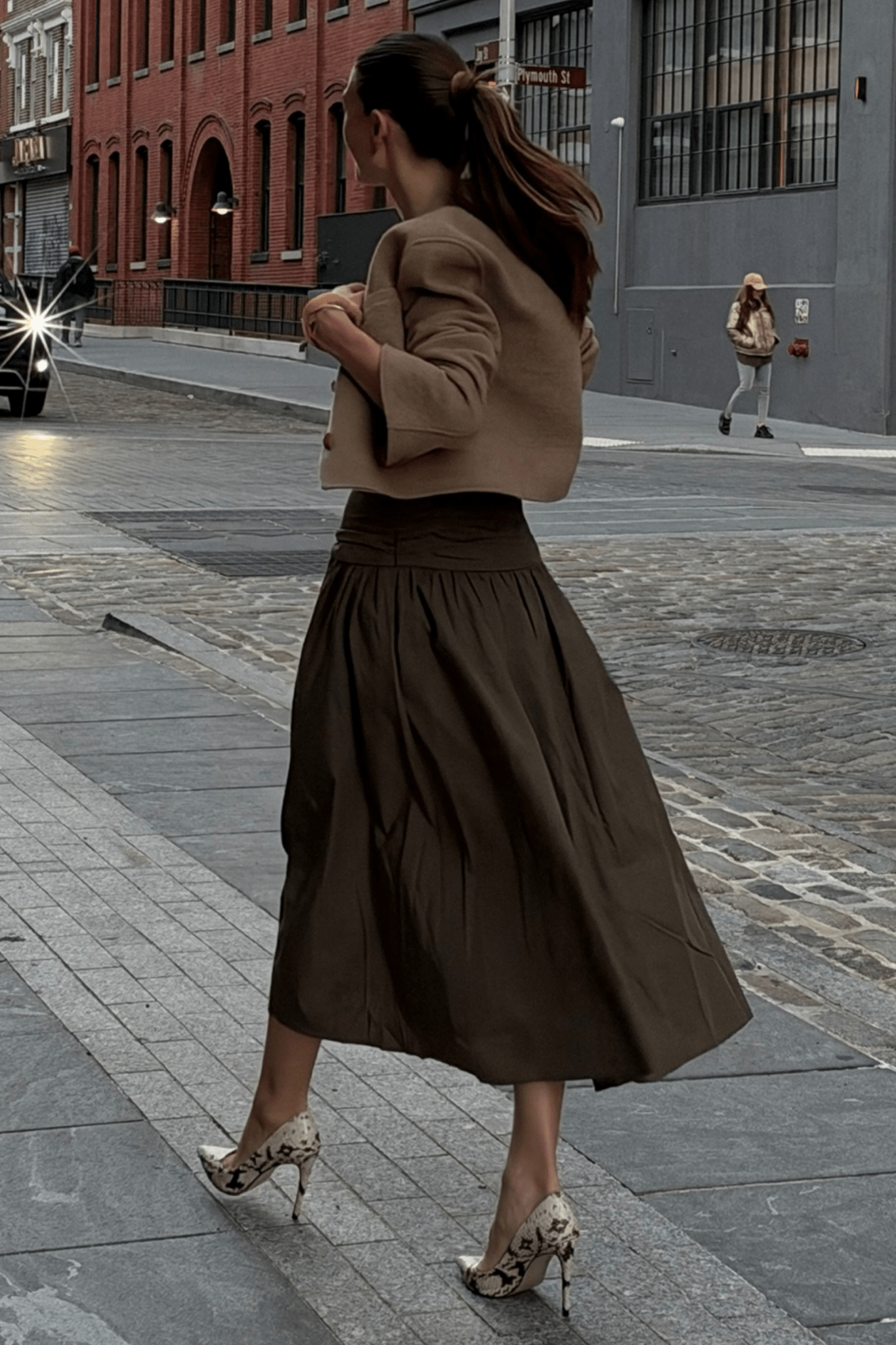 Stine Cropped Jacket - Brown - Zandra Stone