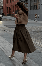 Stine Cropped Jacket - Brown - Zandra Stone