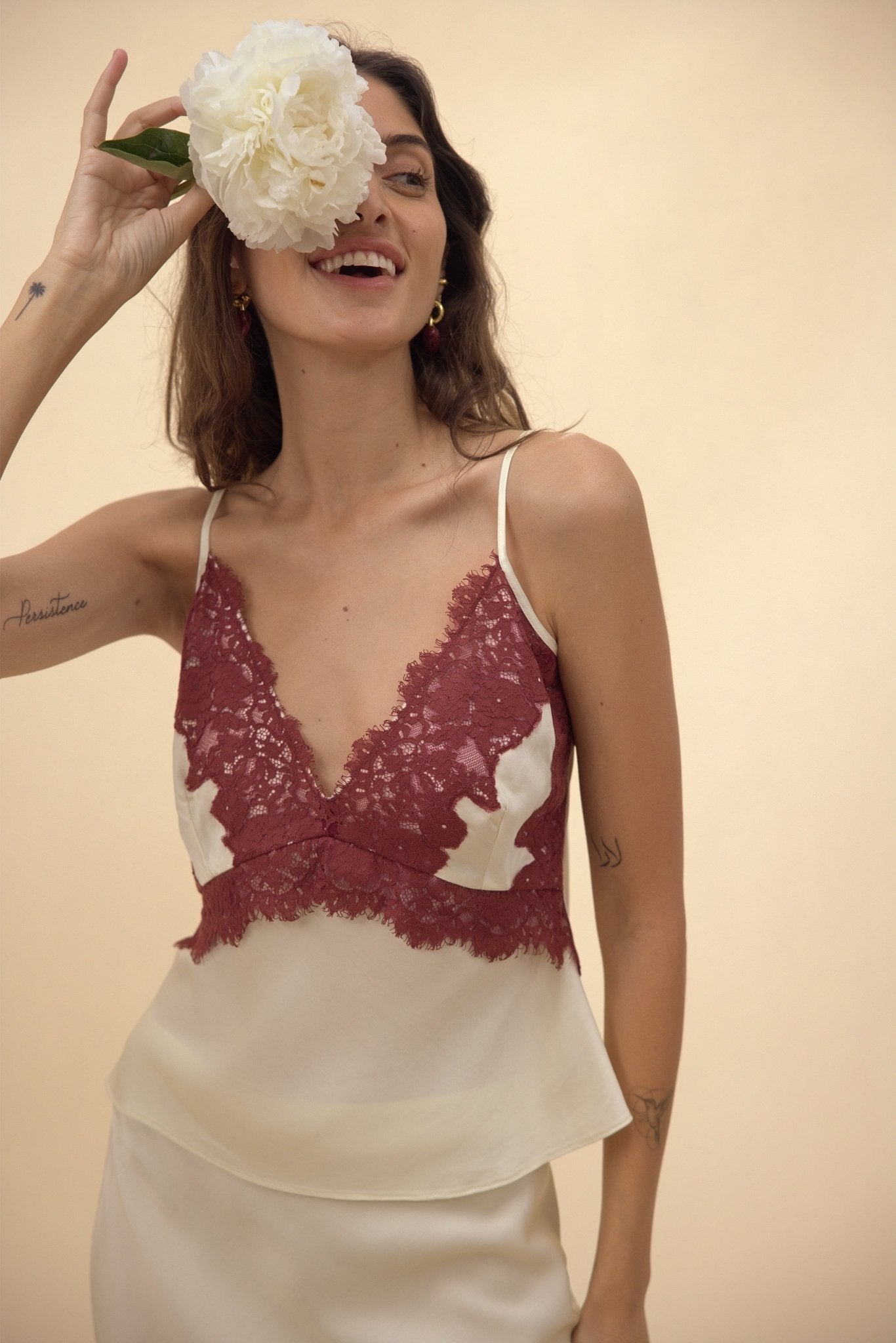 Strobe Lace Spaghetti Top - Zandra Stone