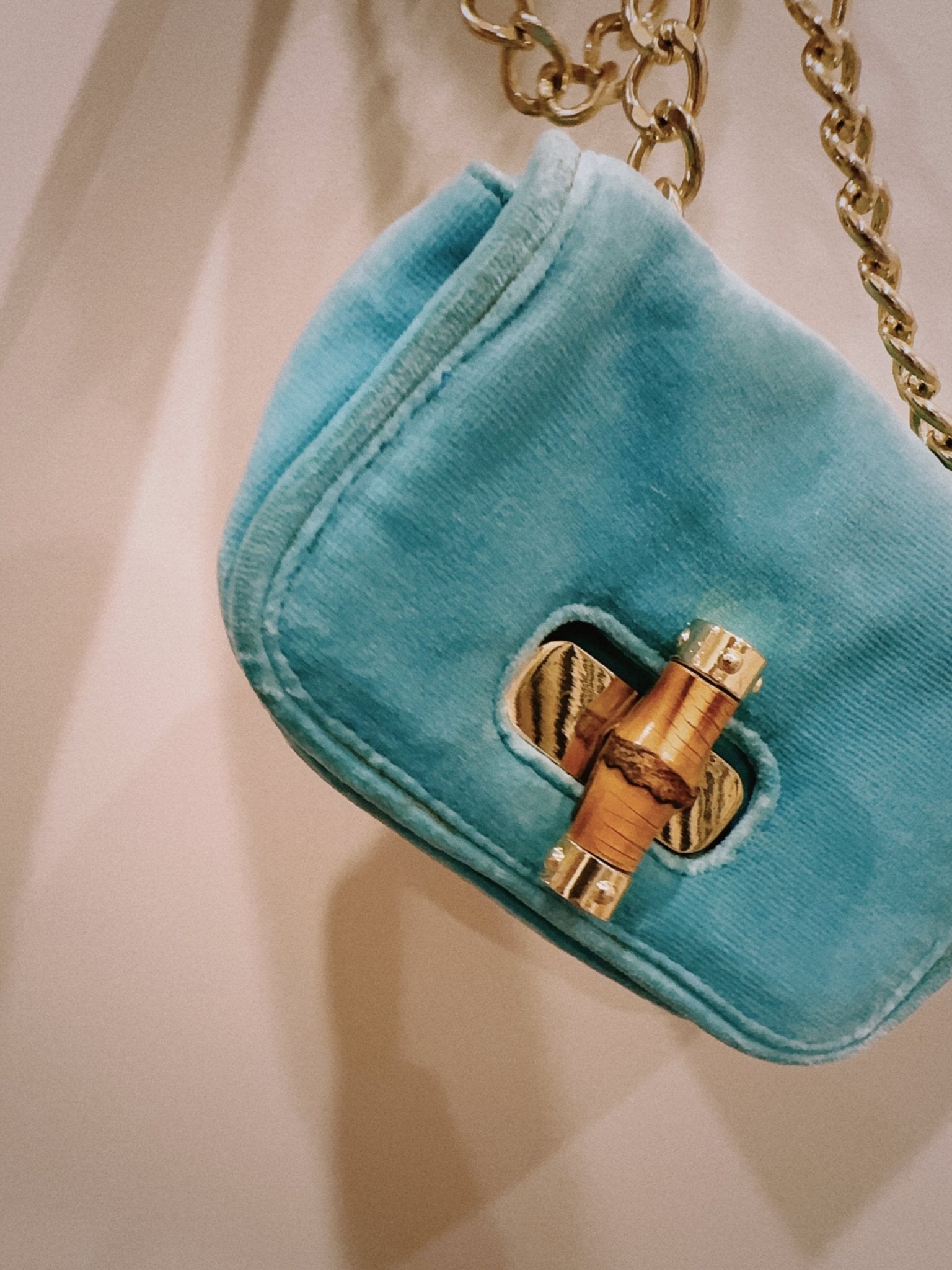 Velvet Bag with Bamboo Buckle - Zandra Stone