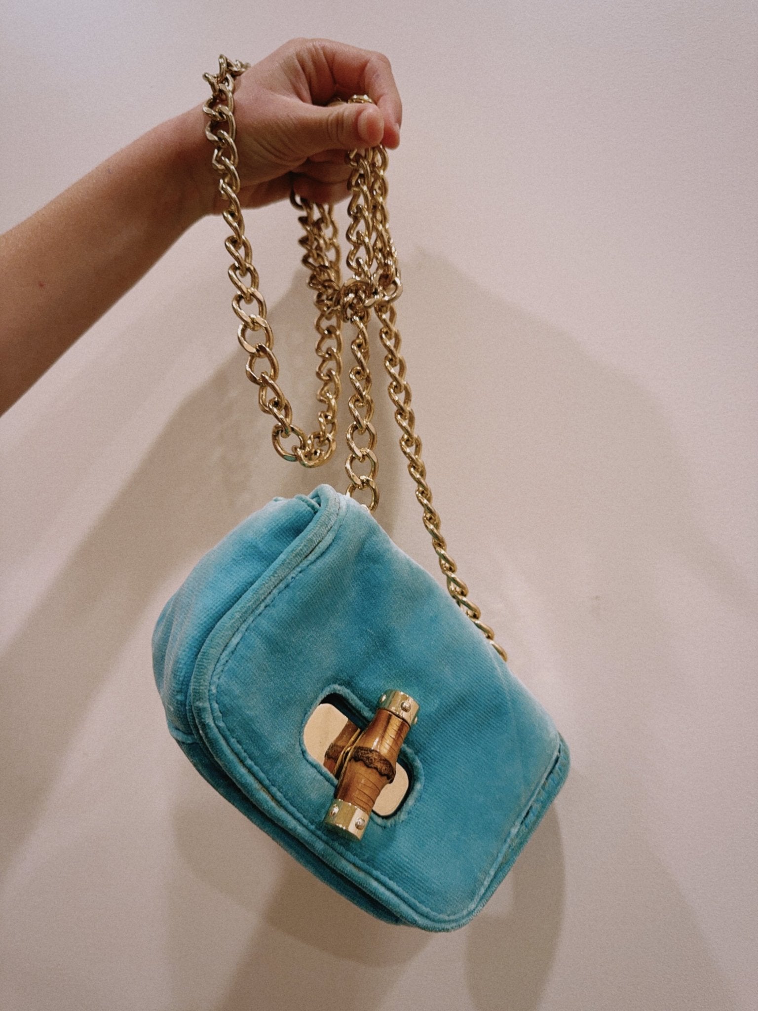 Velvet Bag with Bamboo Buckle - Zandra Stone