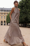 Victoria Scarf Dress - Brown Plaid